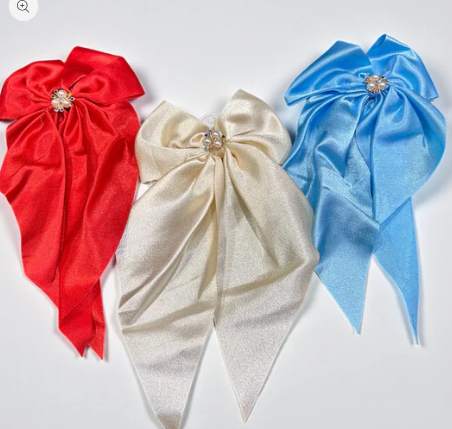 Satin Long Bow Hair Clips &mdash; Jesse Enterprises
